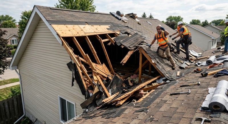 Damaged Roof Replacement in Monroe, OH